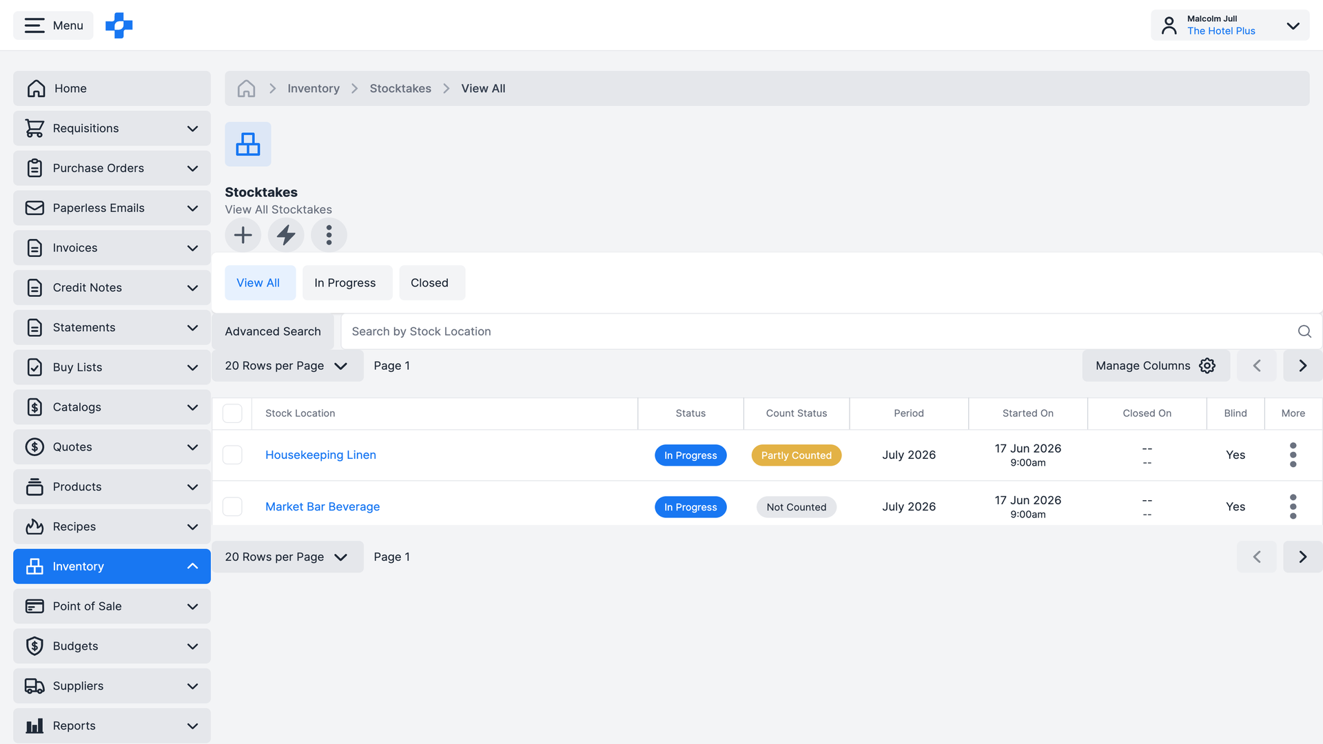 PurchasePlus inventory dashboard